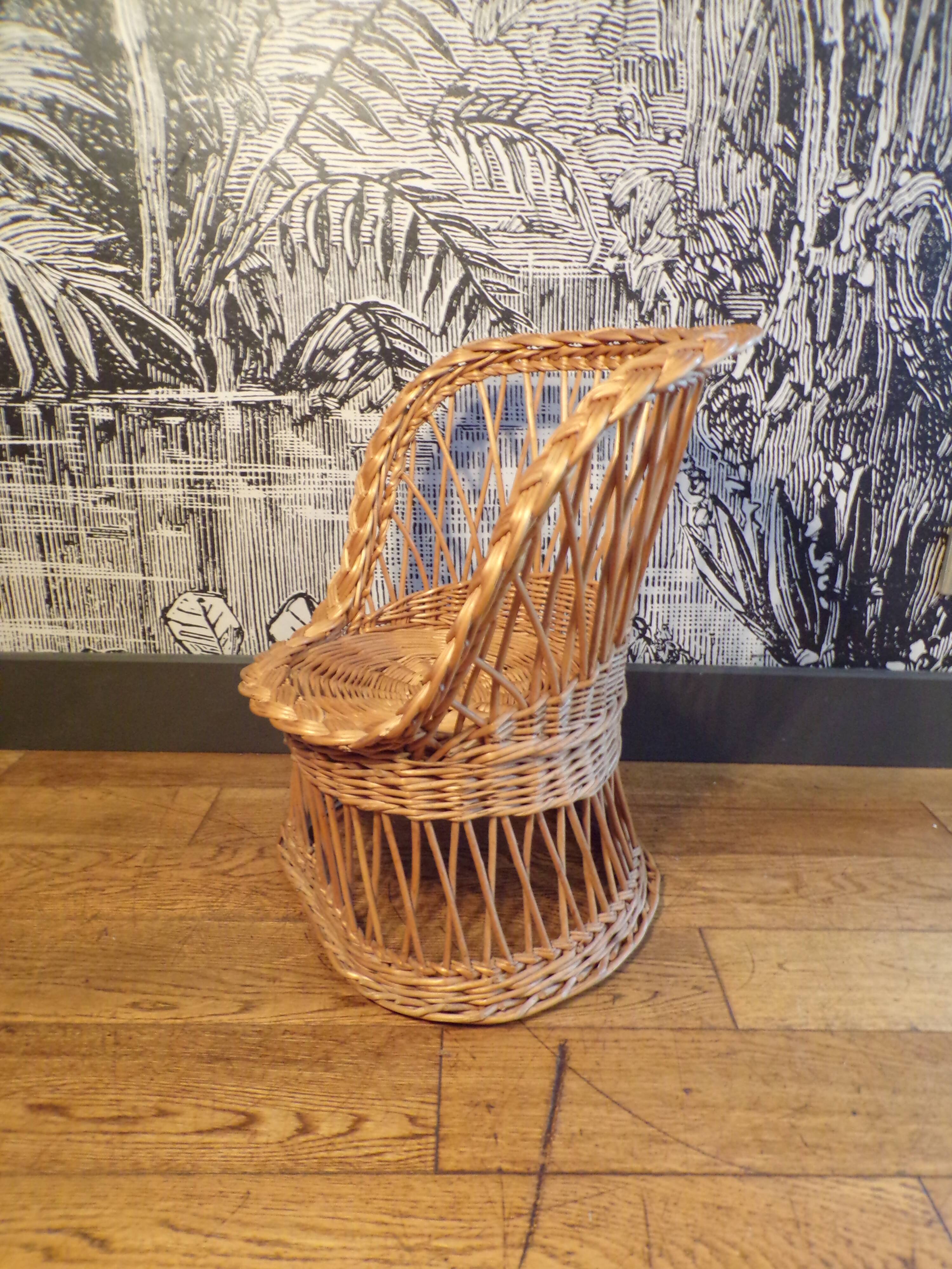 Children's rattan armchair