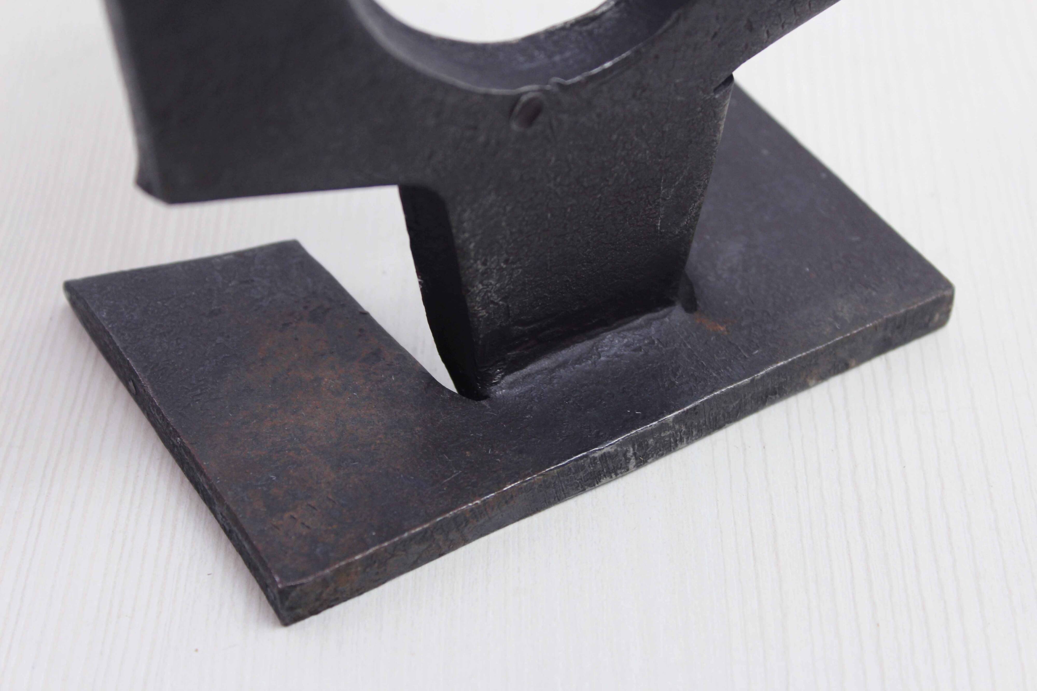 Brutalist cast iron candlestick