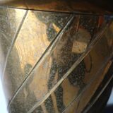 Pedestal column in vintage gilded metal