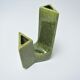 Green triangular vase by Bertoncello