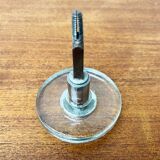 Mid-century modern glass and metal door handle from the space age, Germany, 1960s.