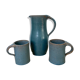 Service sandstone blue pitcher cups