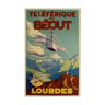 Original poster Téléférique du Béout Lourdes by Hubert Mathieu 1952 - On linen