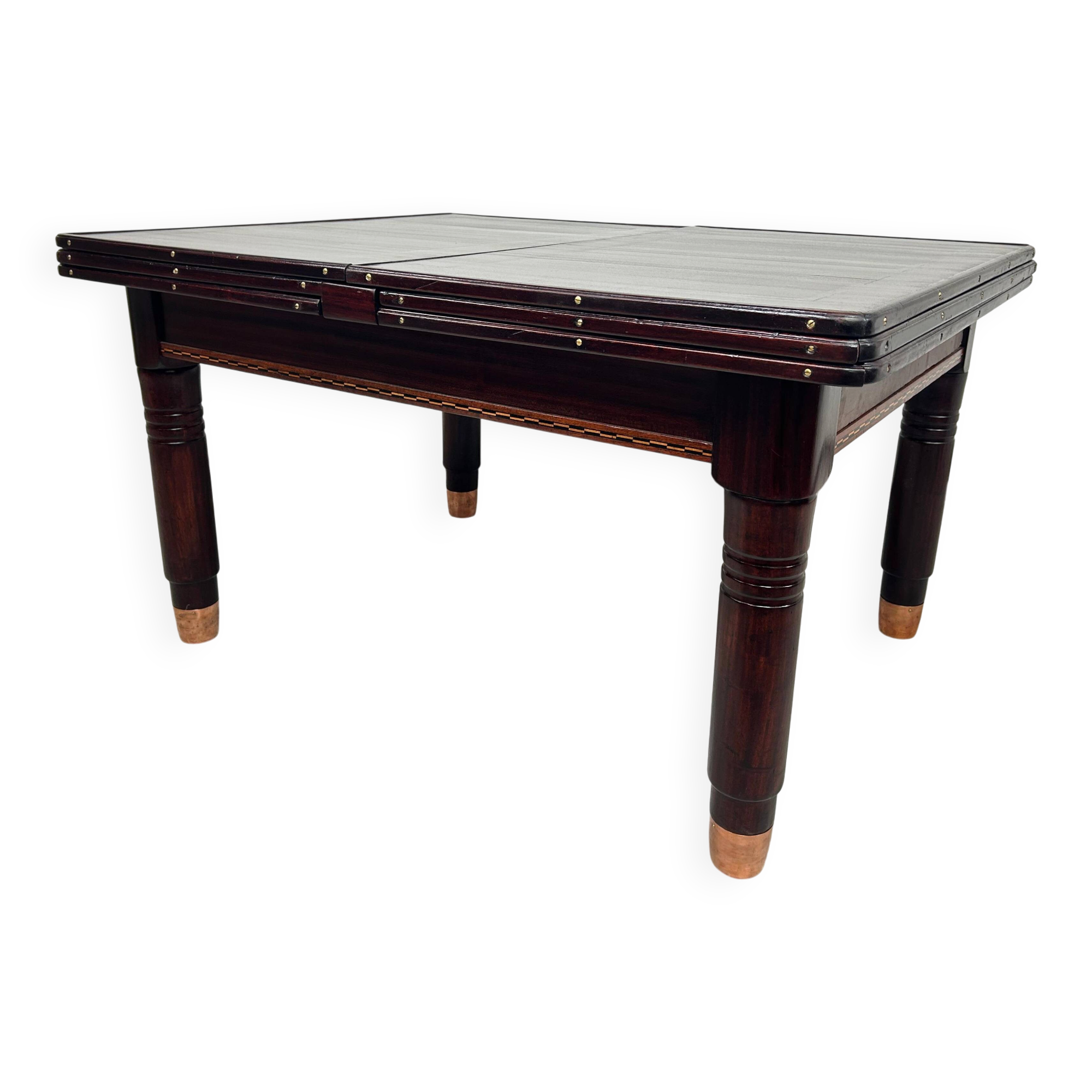Large dining table in the Secession style by Karoly Lingel, Budapest.