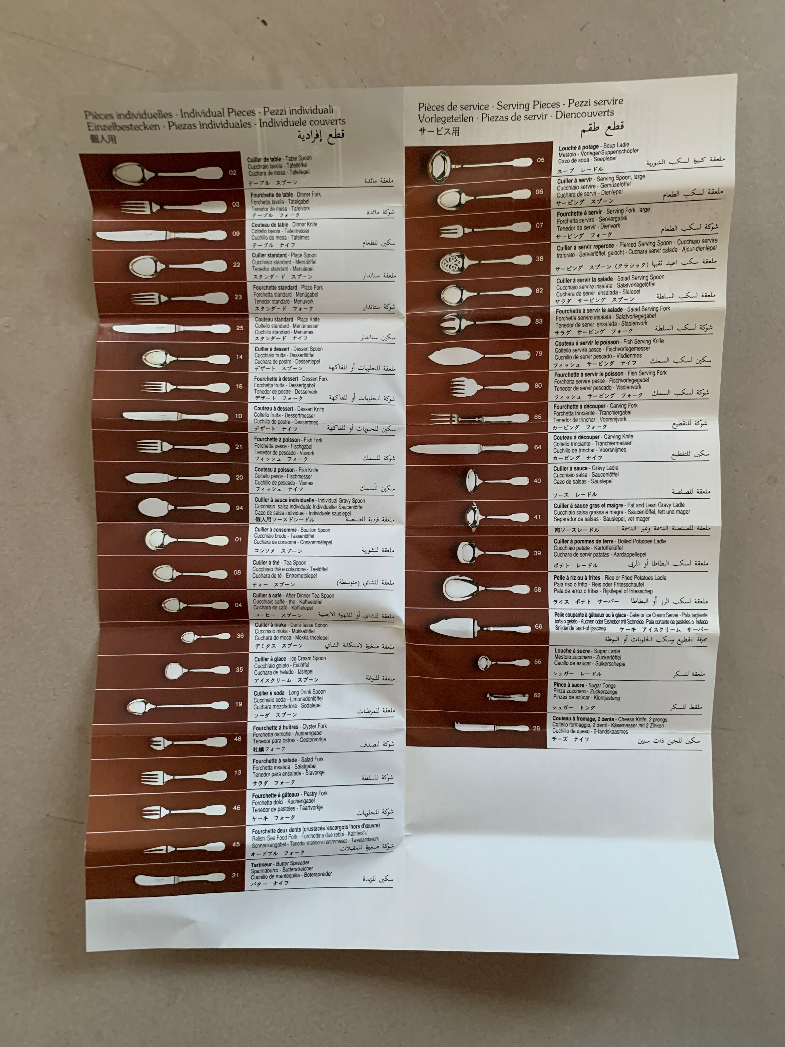 Set 6 silver cutlery Christofle chinon model