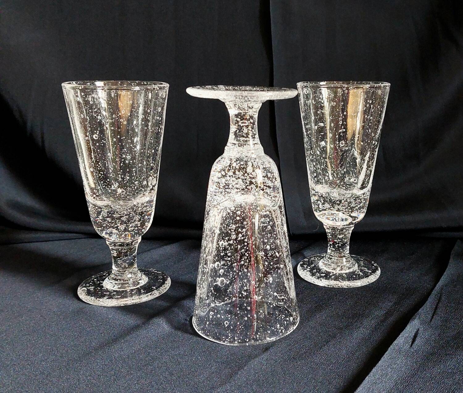 Set of 3 vintage bubble glasses