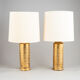 Paire de lampes en céramique Bitossi à glaçure dorée, Italie, 1970