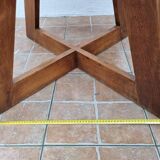 Square table in art deco style in oak, removable