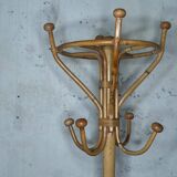 Bamboo and rattan coat rack
