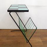 Damier magazine rack trolley