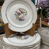 Set of 10 flat plates Digoin & Sarreguemines Nanteuil