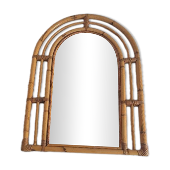 Vintage bamboo mirror