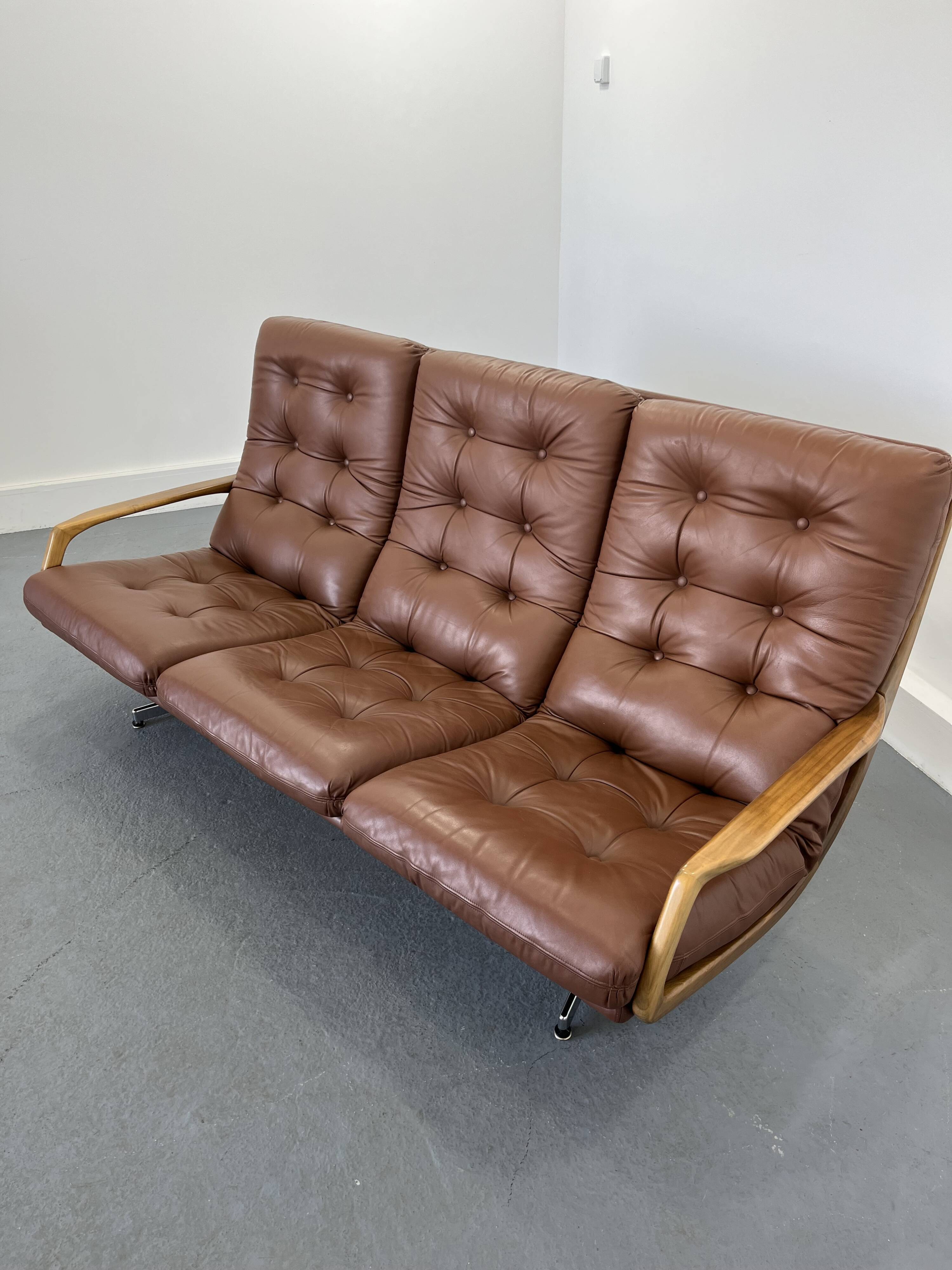 Vintage 3-seater sofa by Eugen Schmidt for Soloform, 1960 s