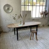 Oval pine farm table with 2m extensions