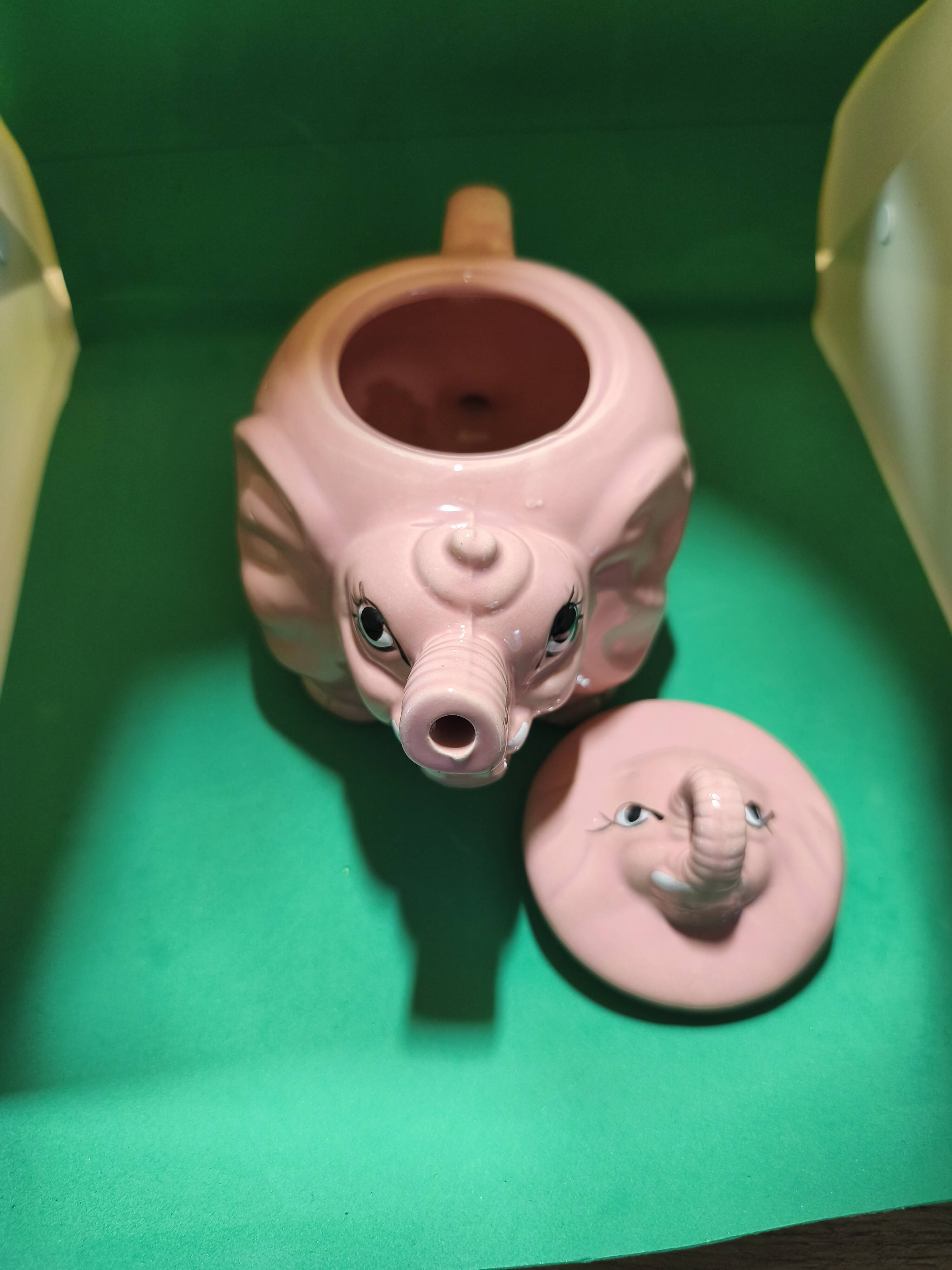 Pink porcelain elephant teapot