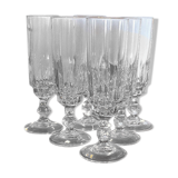 Set of 6 champagne flutes in chiseled glass