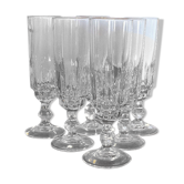 Lot de 6 flûtes à champagne en verre ciselé