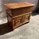 Old wooden baker's chest with storage drawers
