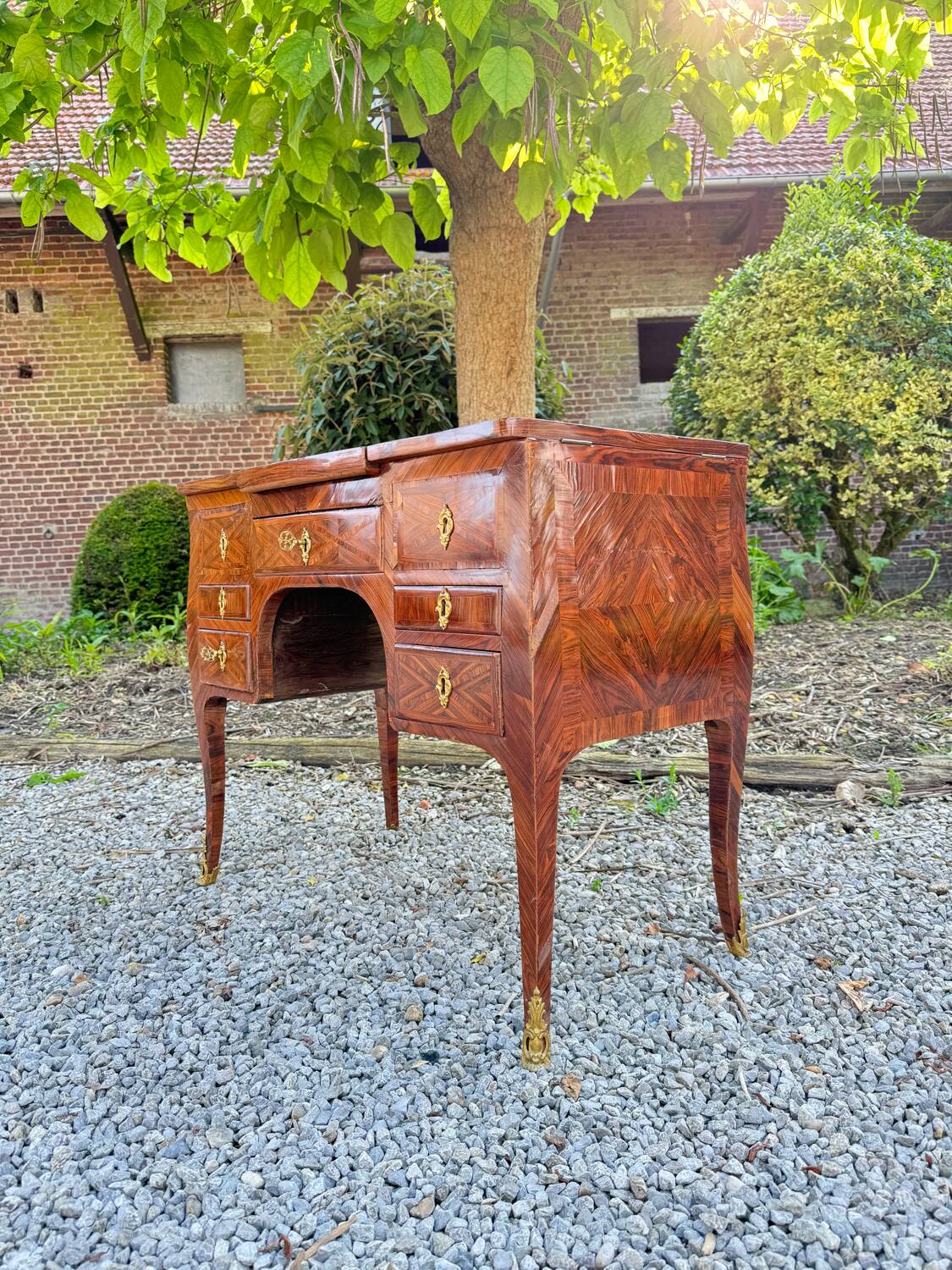 Louis xv marquetry dressing table xviii eme century