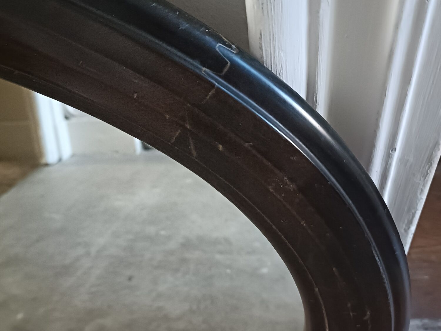 Miroir ovale bois massif 1950