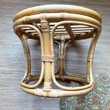 Pouf en rotin vintage