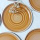 Set of 6 plates in Burgundy sandstone, Sarreguemines