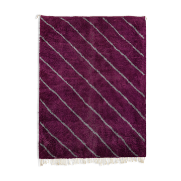 Tapis marocain moderne rose foncé art contemporain 200x300cm