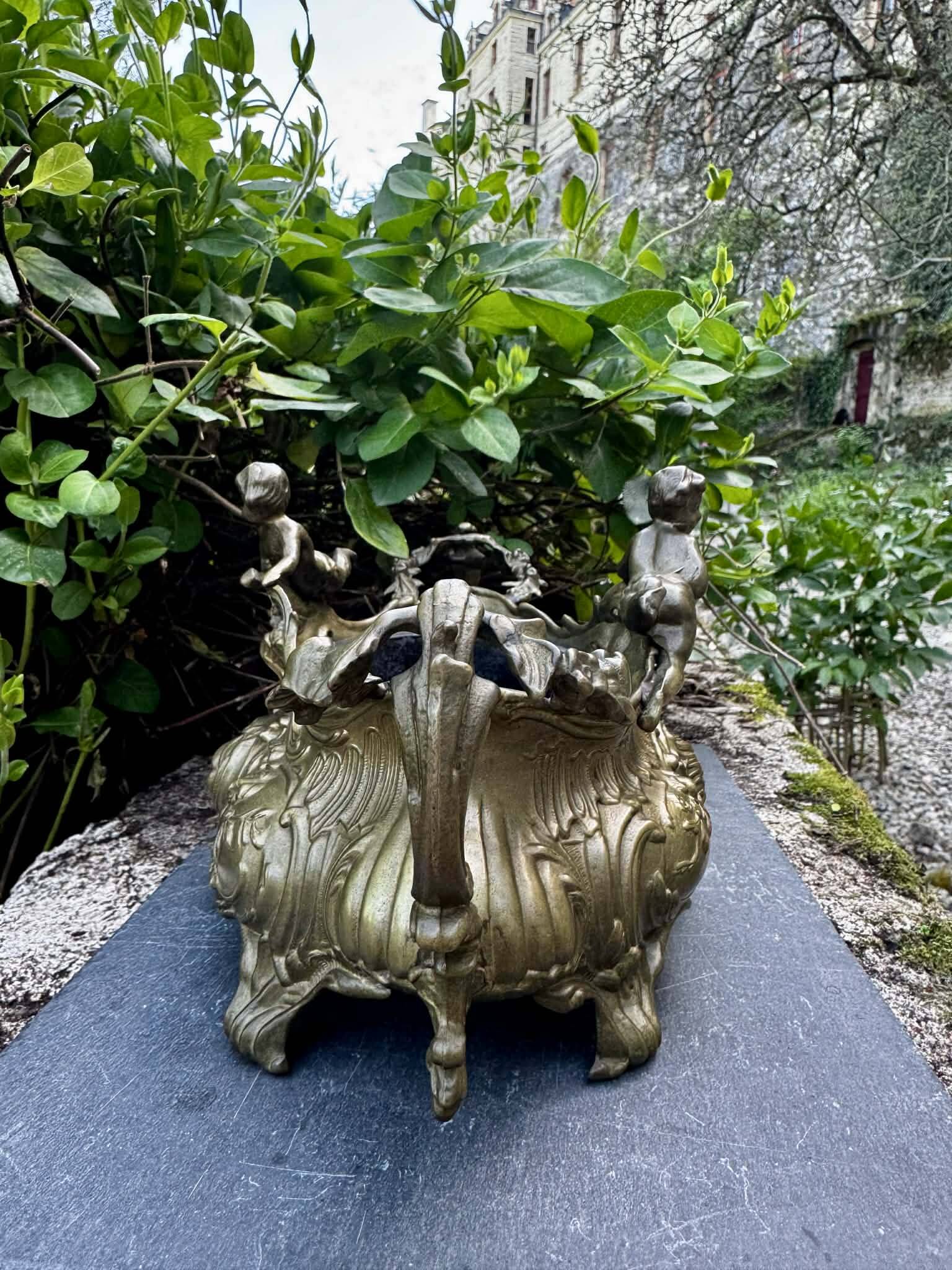 Large rock garden planter angel Art Nouveau