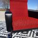 Vintage pair of red and black armchairs