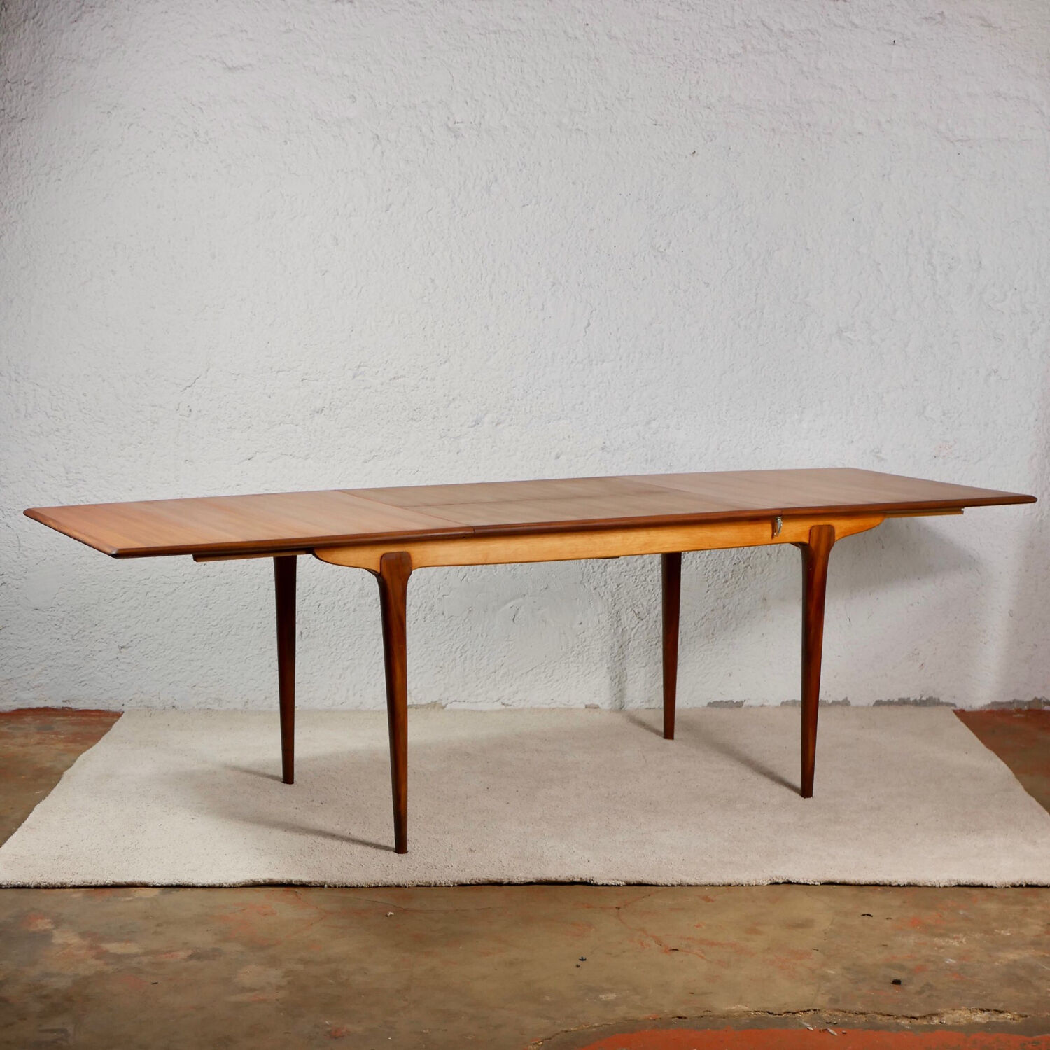 Scandinavian-style extendable teak table