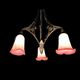 P. crespy art deco chandelier blend of bronze, pink, yellow