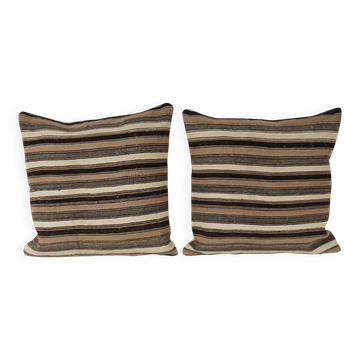 Set of 2 vintage kilim cushion covers 61x61 cm