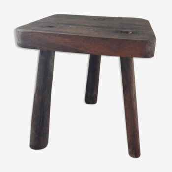 Massive wooden tripod stool
