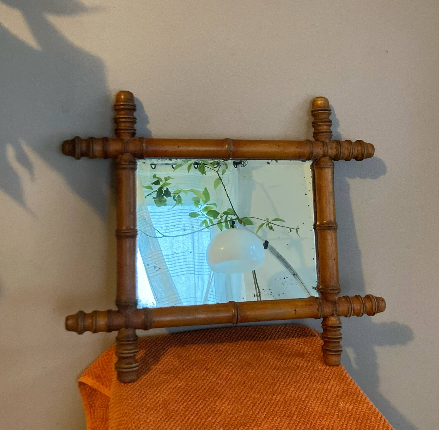 19th century bamboo mirror