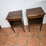 Pair of Louis XV style oak bedside tables