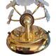 Pair of Banci Florence gold metal and crystal flower wall sconces