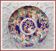 Ancient round porcelain dish from Japan Imari