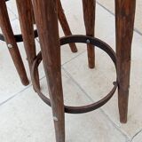 Pair of high vintage brutalist bar stools