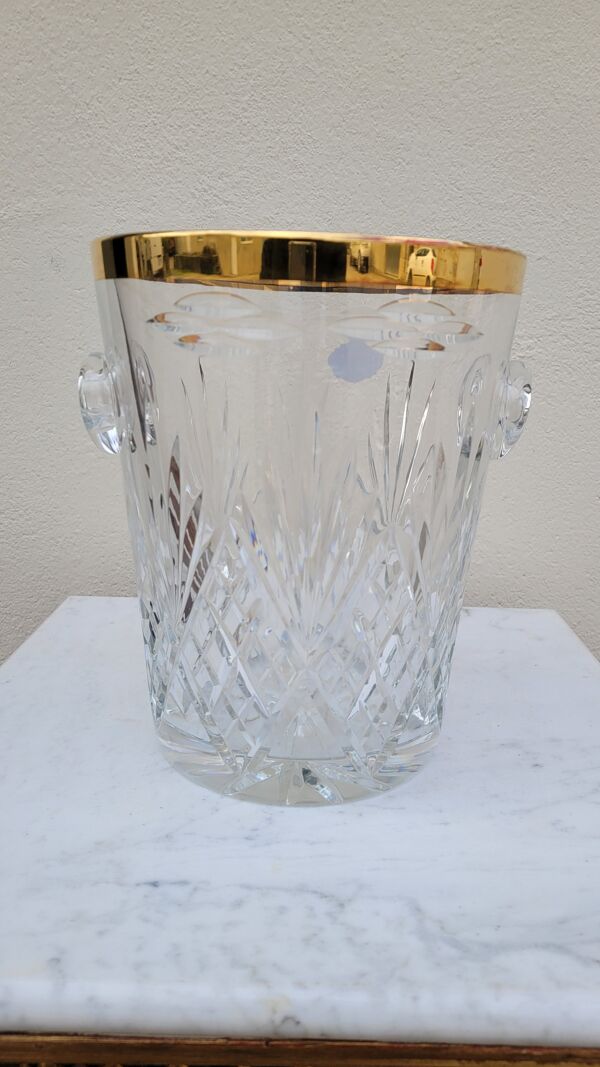 Seau à champagne en cristal signé etzel lorraine