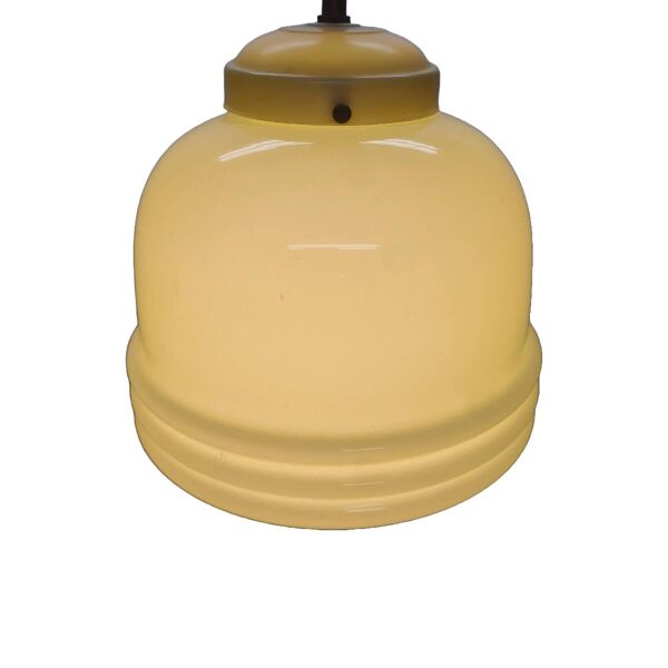 Lampe à suspension vintage en verre du milieu du siècle, années 1950