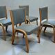 4 Bow wood chairs, Steiner edition, 1950