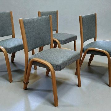 4 chaises Bow wood édition Steiner 1950
