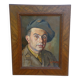oil on canvas military portrait from the 1940s signed