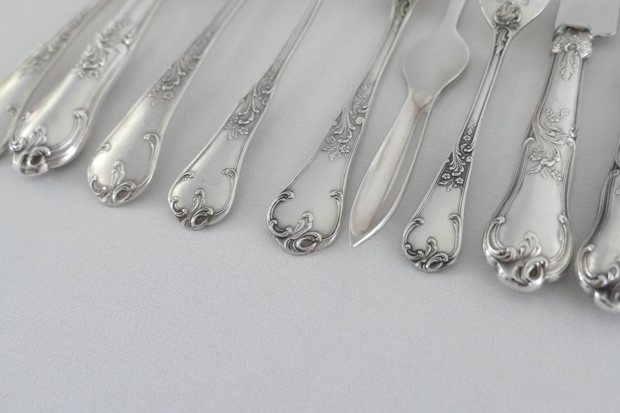 Orfevrerie Wiskemann - Extensive Silver Plated Cutlery Set - 209-piece/12-pax - "N.14 Louis XV"