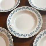 5 hollow plates Terre de Fer Sarreguemines early 20th century