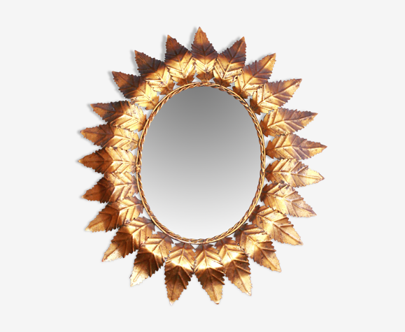 Miroir soleil ovale, 61x52cm