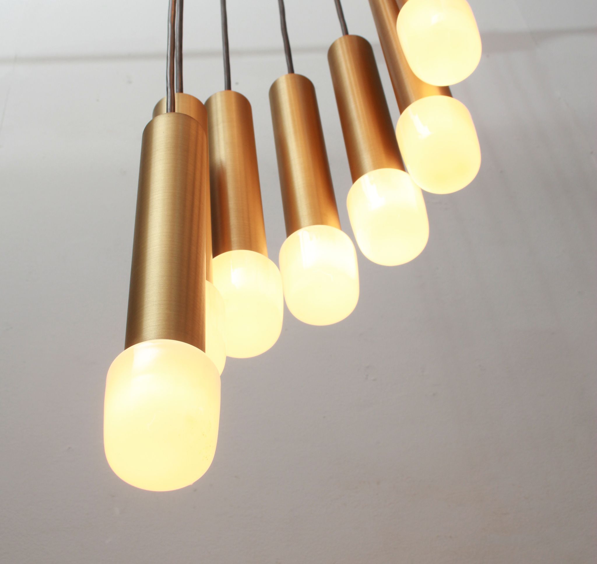 Lampe cascade des années 1970 en laiton