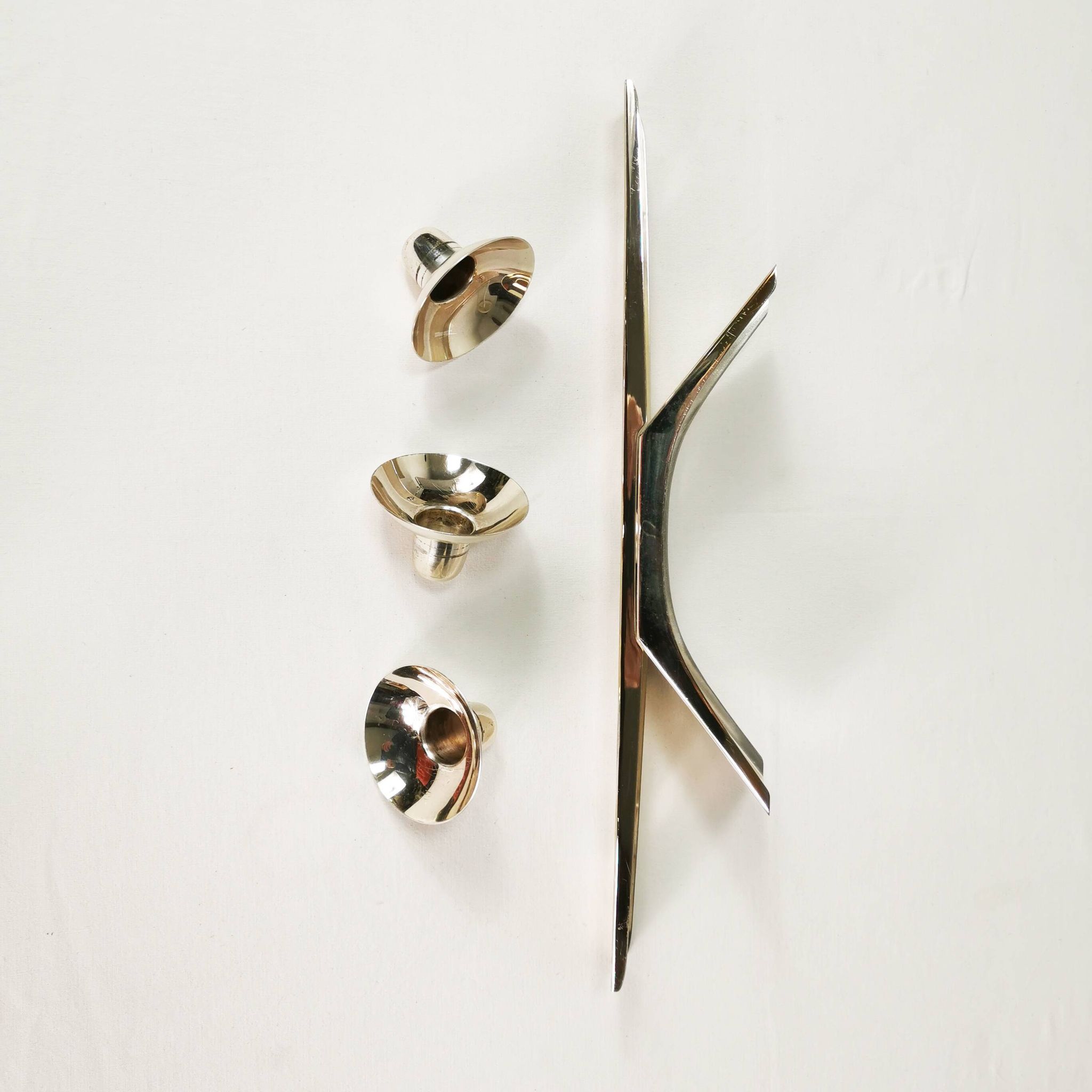 Mid Century Candlestick, WMF, designed by Kurt Radke, 1960s.