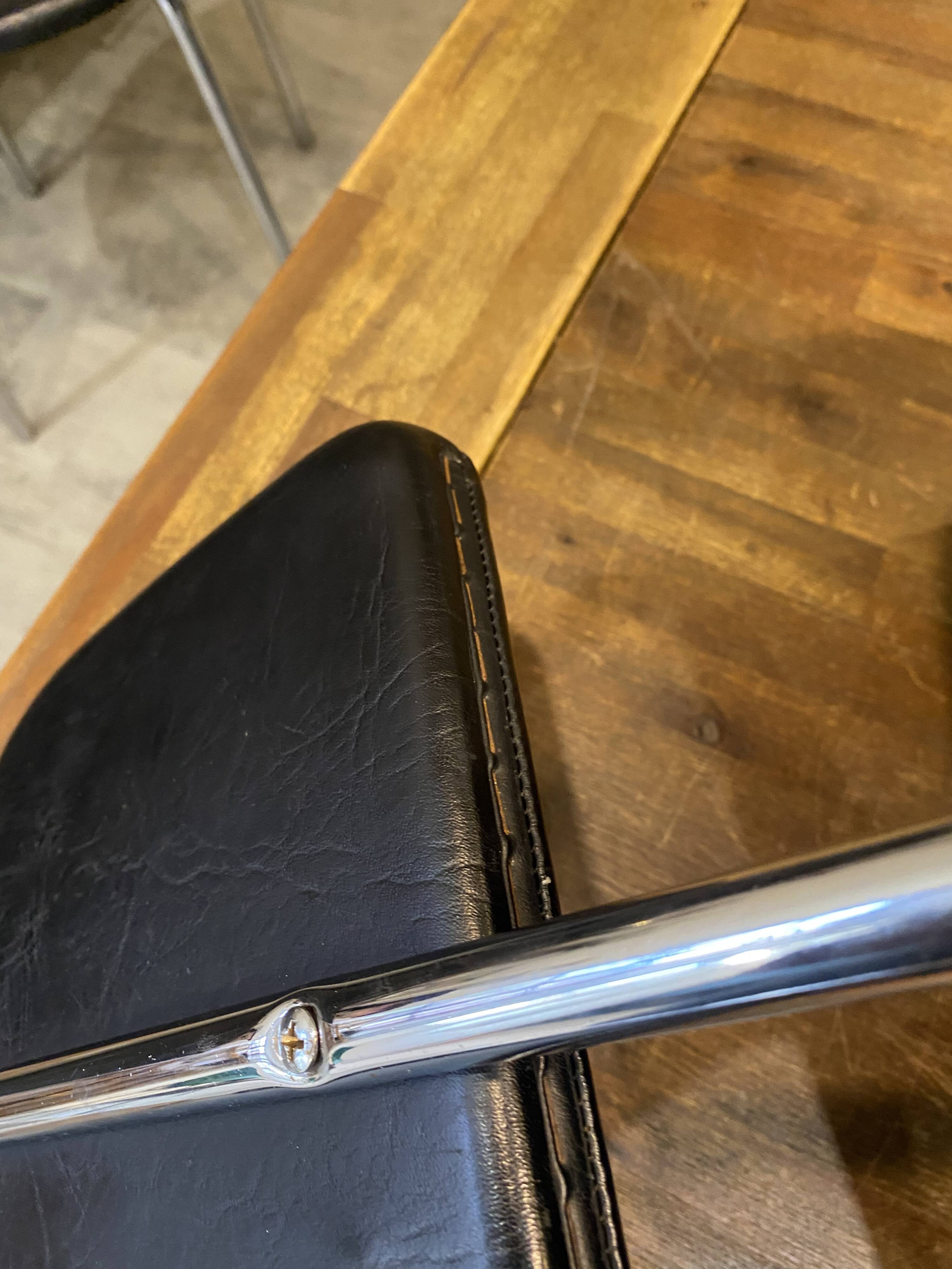 Chair N2 black vintage skai leather 1970