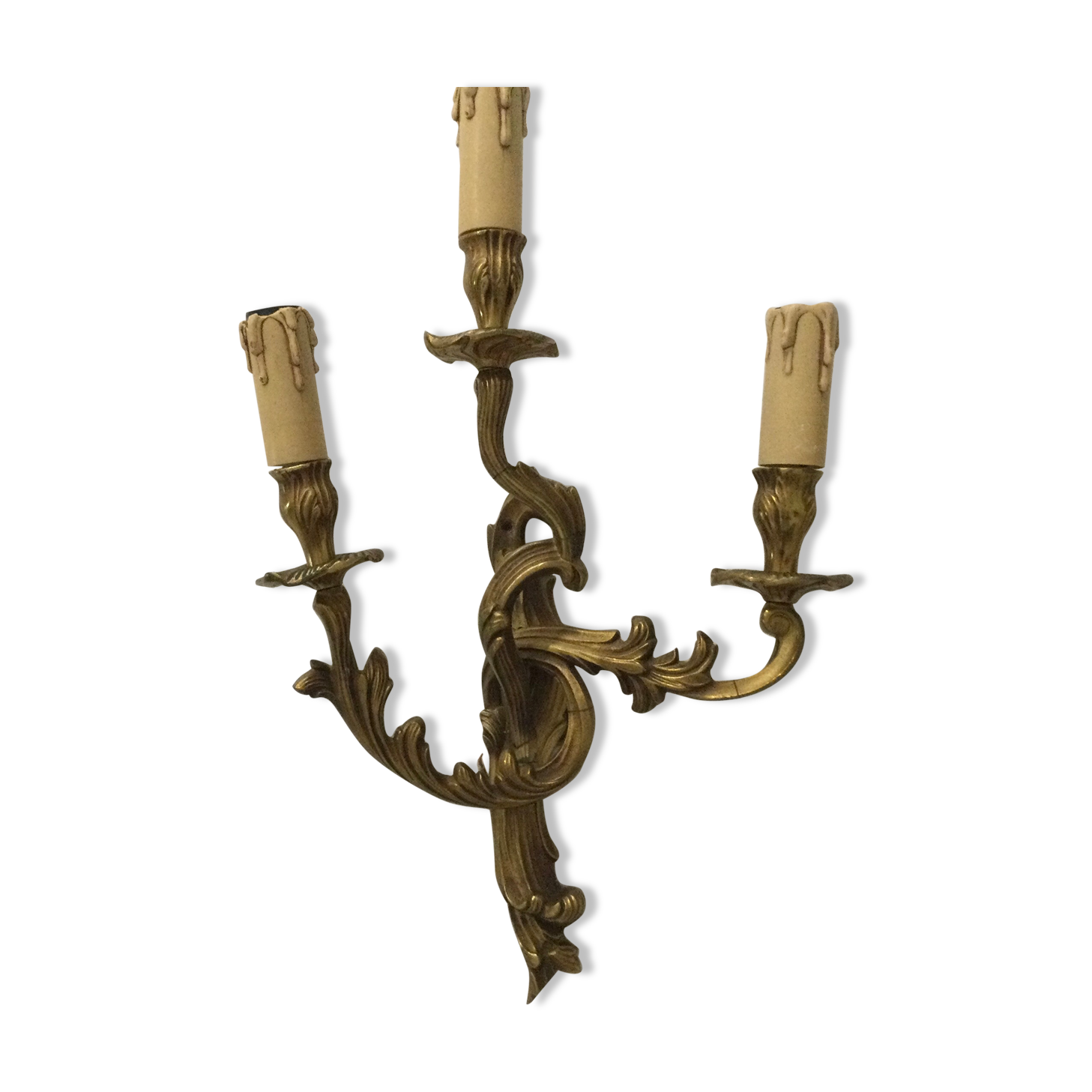 3-pointed bronze wall lamp